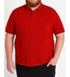 Thumbnail Pepper red polo shirt worn, straight front view.